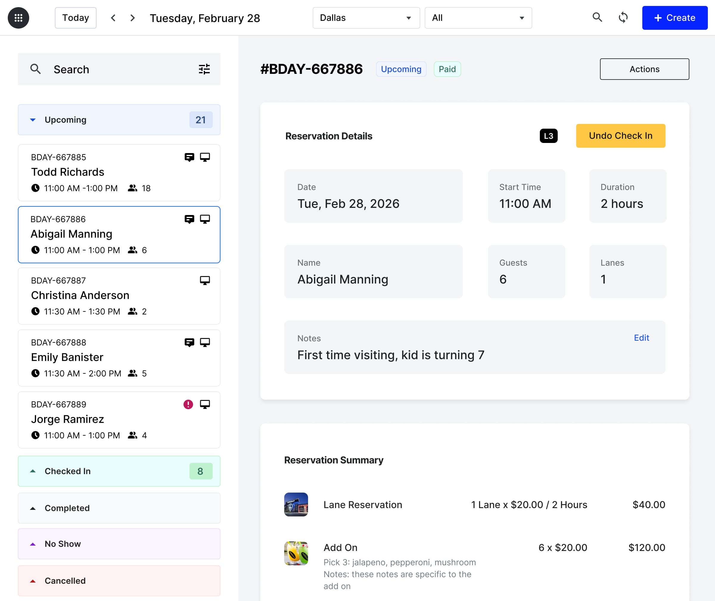 Check In Guests feature screenshot